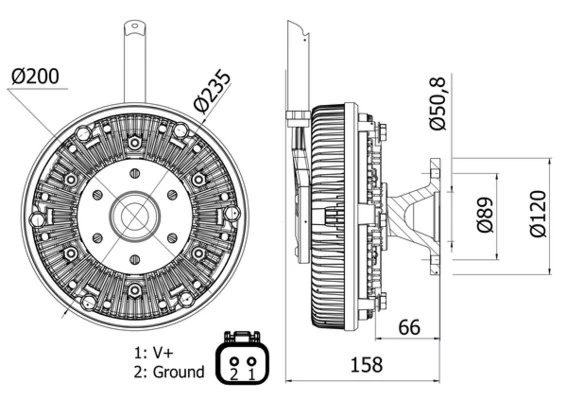 Clutch, radiator fan