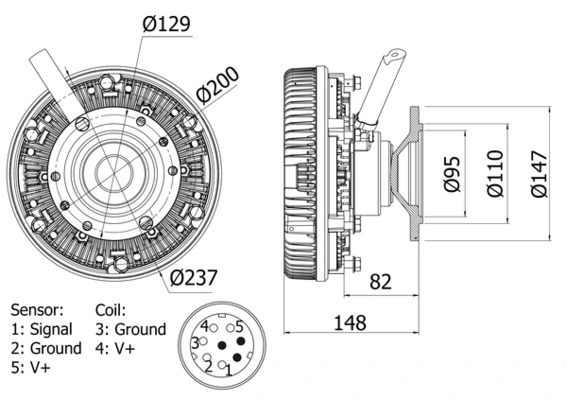 Clutch, radiator fan