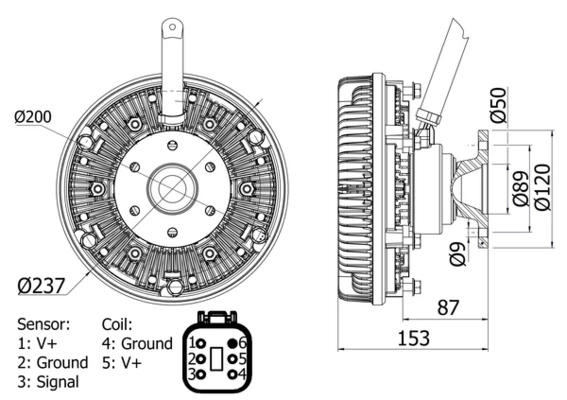 Clutch, radiator fan
