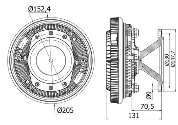 Clutch, radiator fan