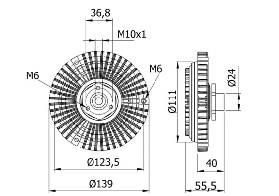 Clutch, radiator fan