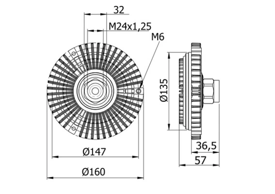 Clutch, radiator fan