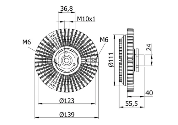 Clutch, radiator fan