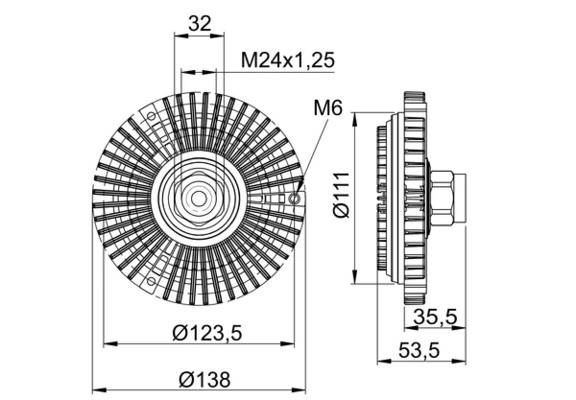 Clutch, radiator fan