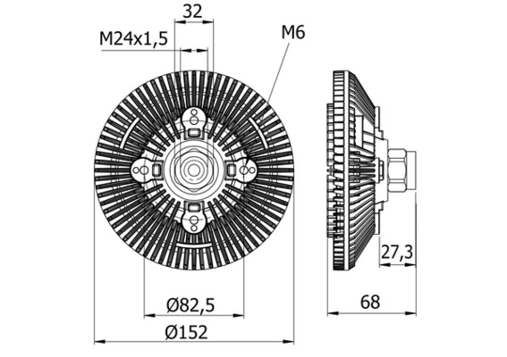 Clutch, radiator fan