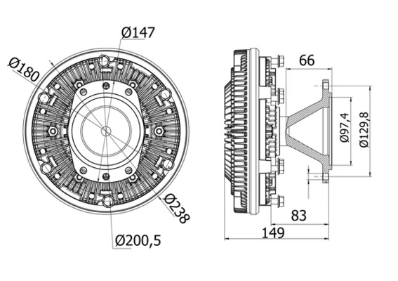 Clutch, radiator fan
