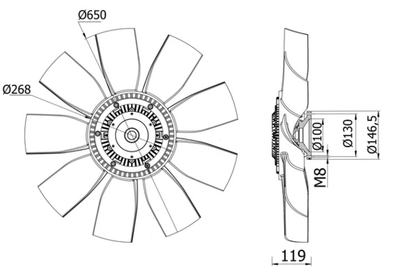 Fan, engine cooling