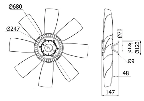 Fan, engine cooling