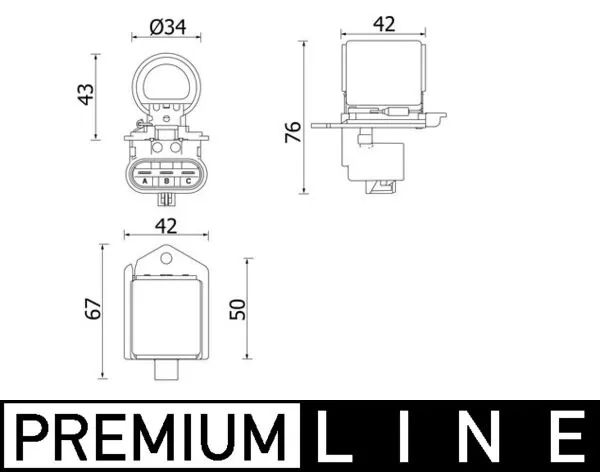 Series Resistor, electric motor (radiator fan)