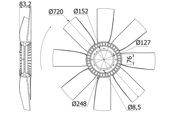 Fan Wheel, engine cooling