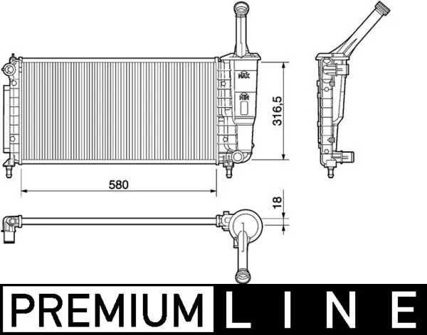 Radiator, engine cooling