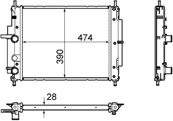 Radiator, engine cooling