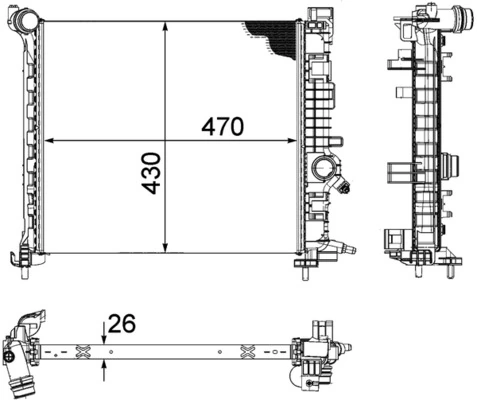 Radiator, engine cooling