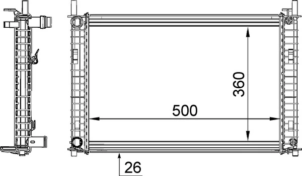 Radiator, engine cooling