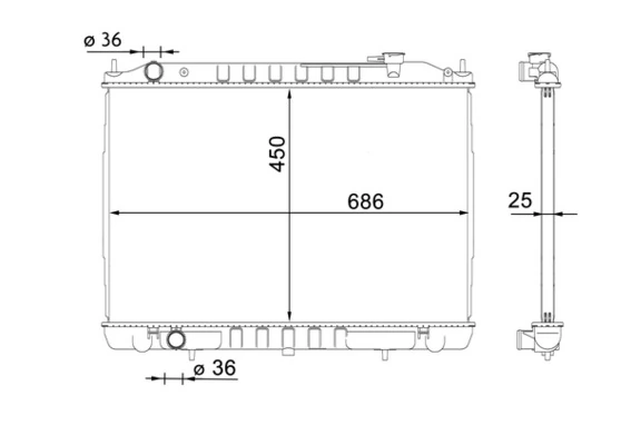 Radiator, engine cooling