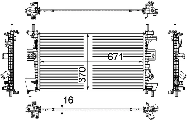 Radiator, engine cooling