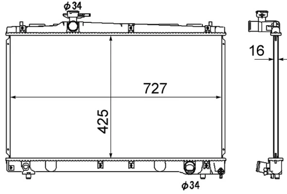 Radiator, engine cooling