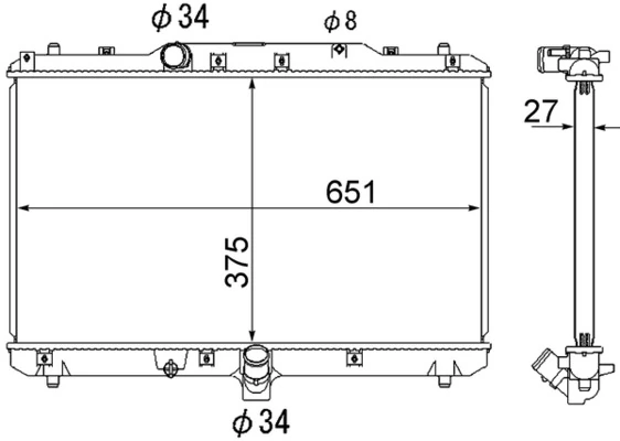 Radiator, engine cooling
