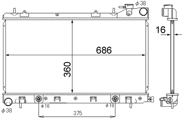 Radiator, engine cooling