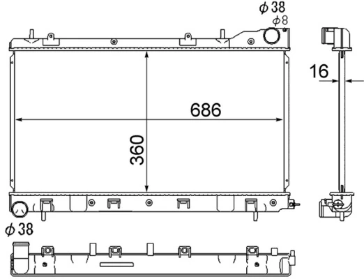 Radiator, engine cooling
