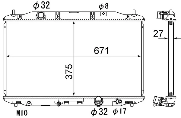 Radiator, engine cooling