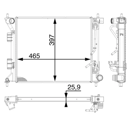 Radiator, engine cooling