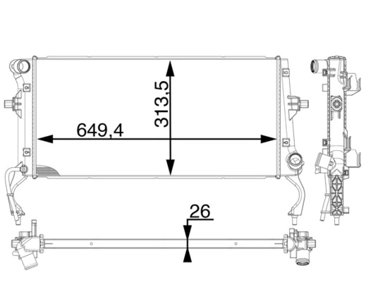 Radiator, engine cooling