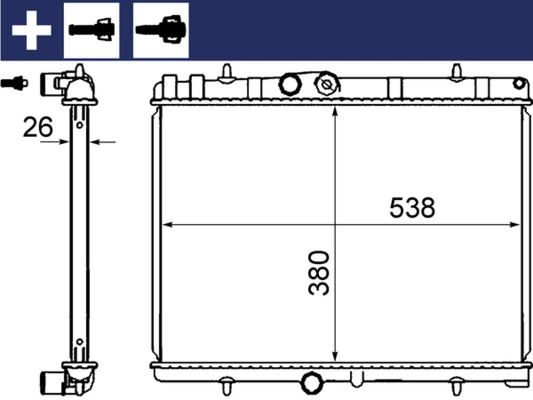 Radiator, engine cooling