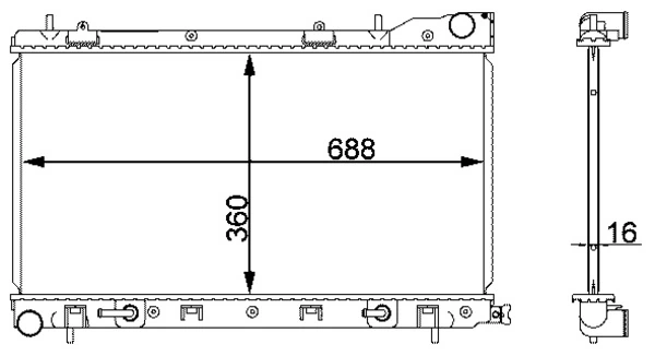 Radiator, engine cooling