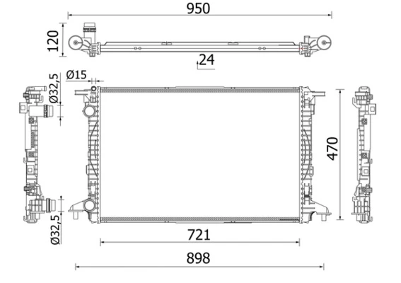 Radiator, engine cooling