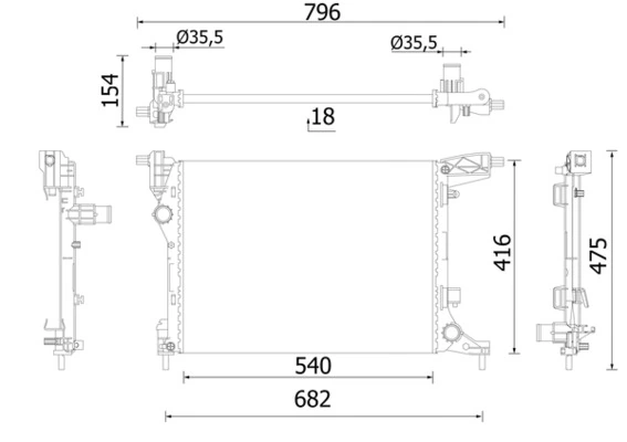Radiator, engine cooling