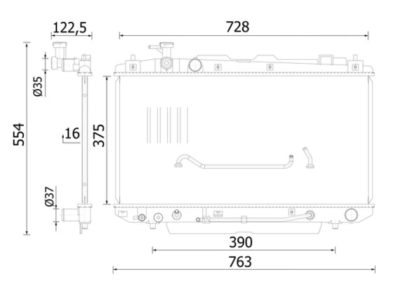 Radiator, engine cooling