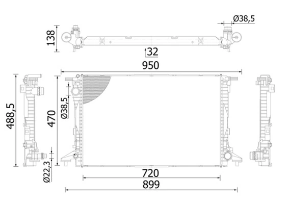Radiator, engine cooling