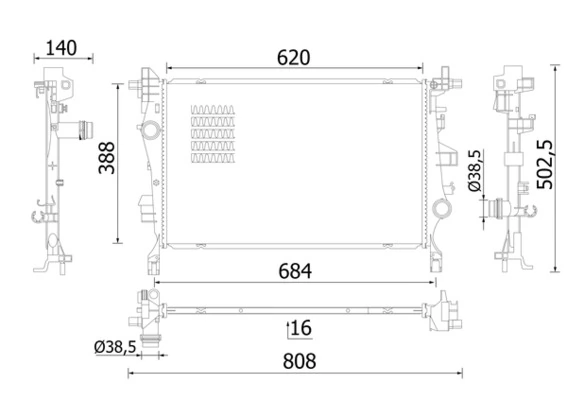 Radiator, engine cooling
