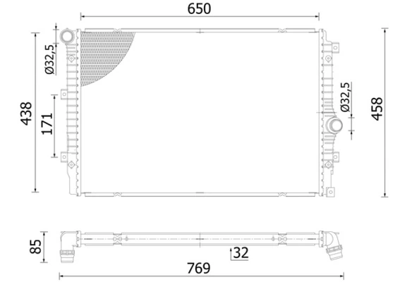 Radiator, engine cooling
