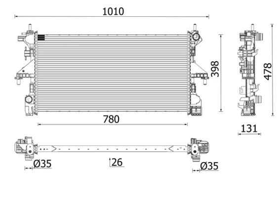 Radiator, engine cooling
