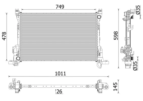 Radiator, engine cooling