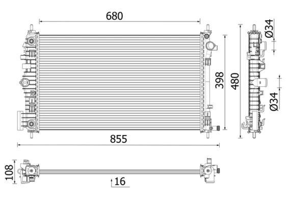 Radiator, engine cooling