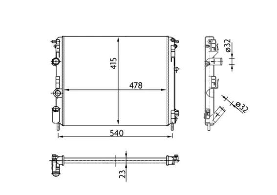 Radiator, engine cooling
