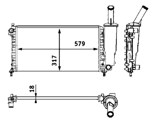 Radiator, engine cooling