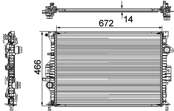 Radiator, engine cooling