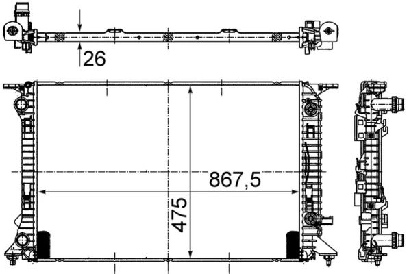 Radiator, engine cooling