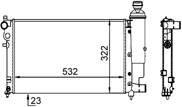 Radiator, engine cooling