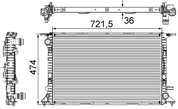 Radiator, engine cooling