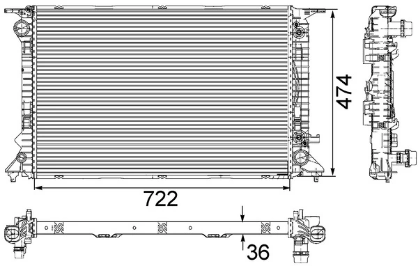 Radiator, engine cooling