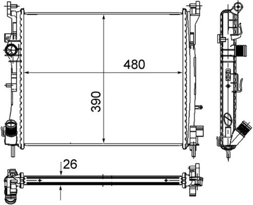 Radiator, engine cooling