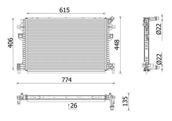 Radiator, engine cooling