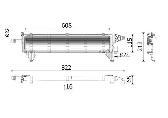 Radiator, traction battery