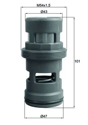 Thermostat, oil cooling