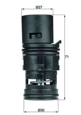 Thermostat, oil cooling